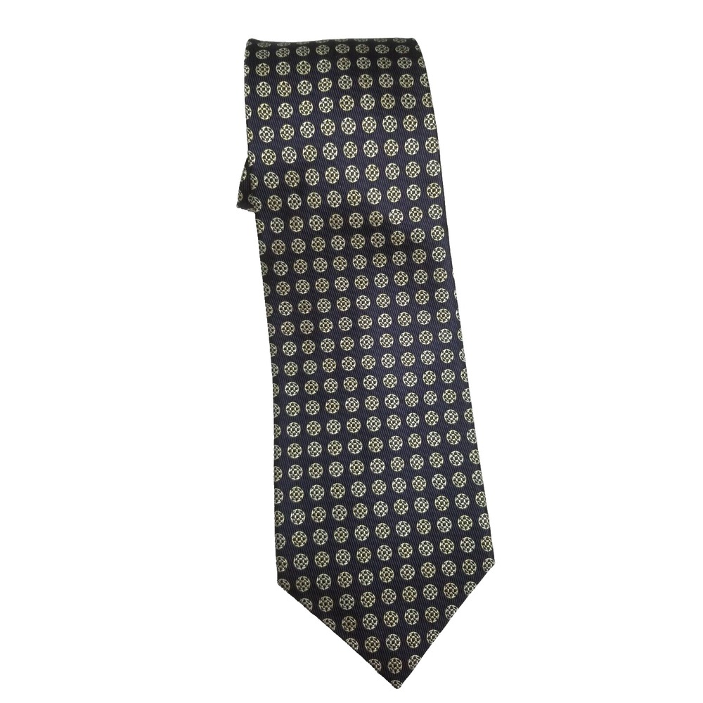 Joseph & Lyman Navy Geometric Shapes Gold Silk Pointed Textured Tie Bloomingdale